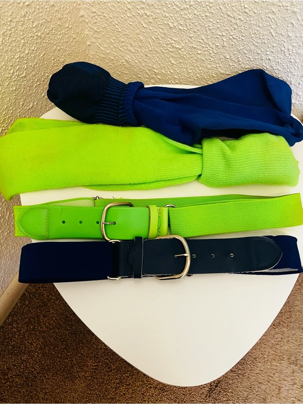 Kids Neon Green and Navy Accessories Set